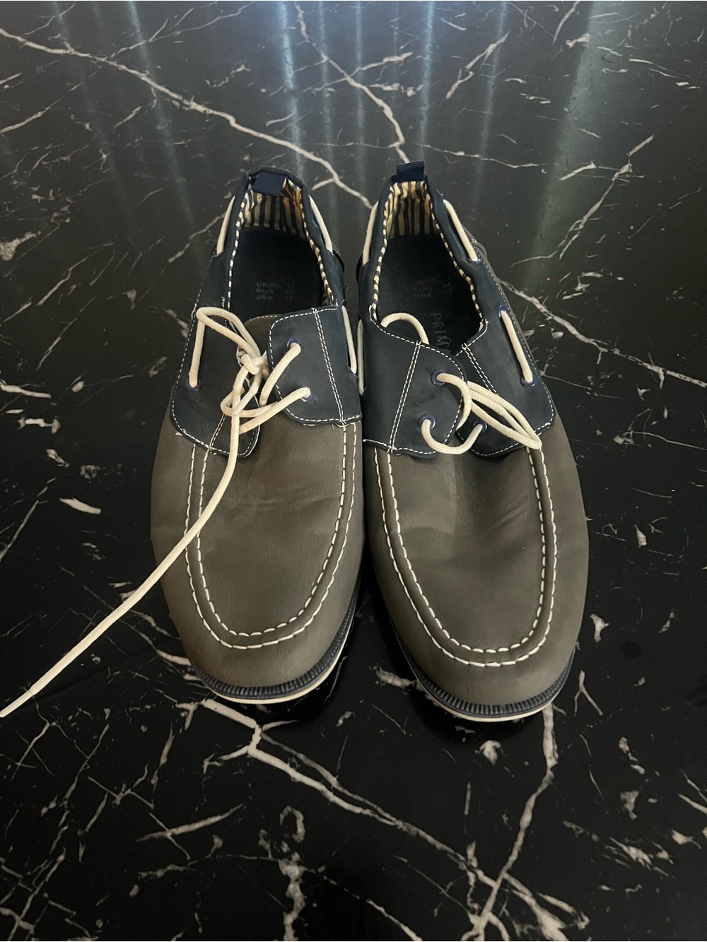 Primark Navy and Gray Two-Tone Men's Boat Shoes